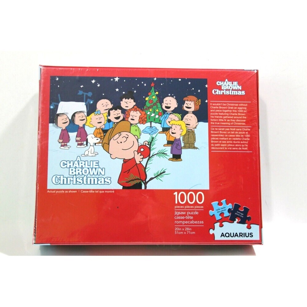 Aquarius A Charlie Brown Peanuts Snoopy Linus Christmas 1000 Pieces Puzzle NEW - Picture 3 of 7